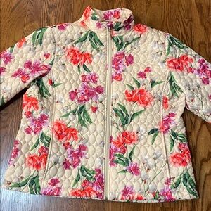 Lands' End floral quilted packable jacket-petite